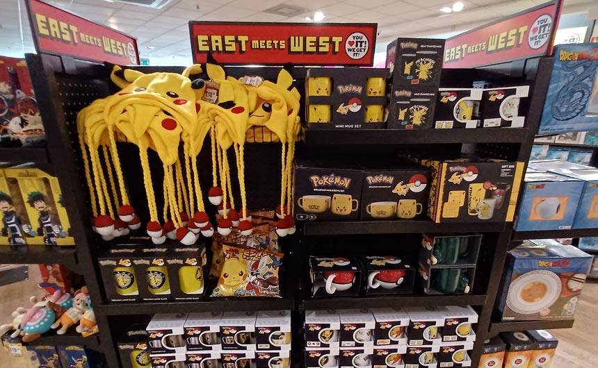Pokémon products were included under an 'East meets West' banner in-store.