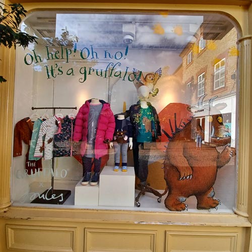 The Gruffalo was taking a starring role in Joules' window display.