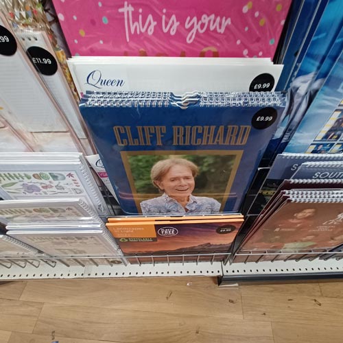 The Cliff Richard calendar is a consistent top seller.