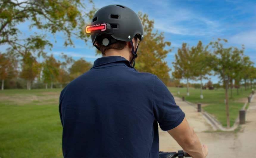Goodyear is focusing on creating new innovative mobility products, such as its new smart signalling light to attach to helmets of two-wheel vehicles.
