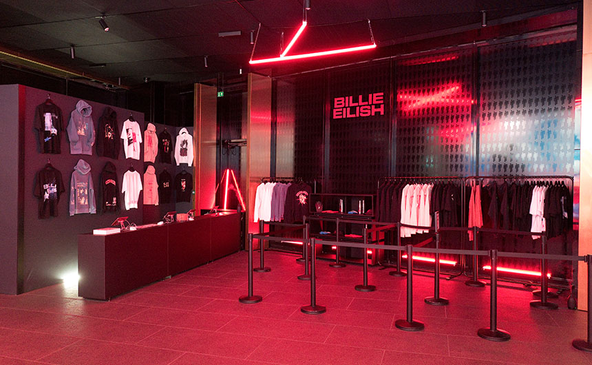 Pop-ups and experiential activity - such as this Billie Eilish store - have become key for Bravado.