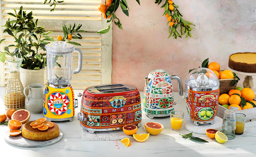 The Smeg x Dolce & Gabbana products are all symbolic of an aesthetic strongly linked to Sicily.